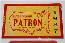1963, 1966 & 1987 Masters Tournament Patron Parking Permits - Nicklaus & Mize Wins
