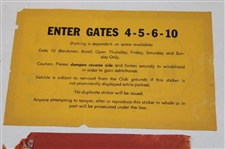 1963, 1966 & 1987 Masters Tournament Patron Parking Permits - Nicklaus & Mize Wins