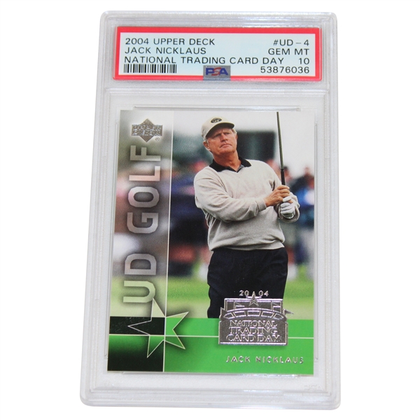 2004 Upper Deck Jack Nicklaus National Trading Card Day Upper Deck Card PSA Gem Mt 10