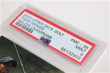 2003 Upper Deck Golf Tiger Woods Major Champions Card PSA Mint 9