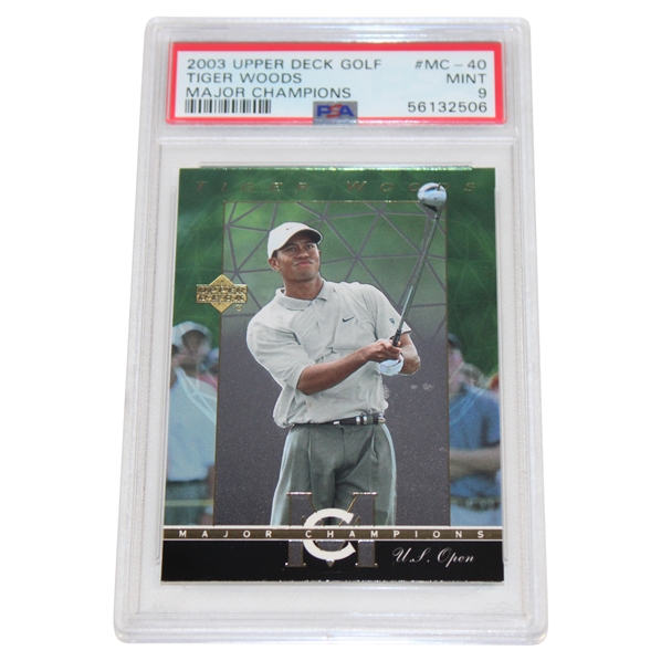 2003 Upper Deck Golf Major Champions Tiger Woods Card PSA Mint 9