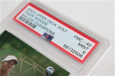 2003 Upper Deck Golf Major Champions Tiger Woods Card PSA Mint 9