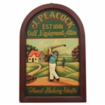 J. Peacock Est 1881 Golf Equipment & Attire Wooden Advertisement Sign