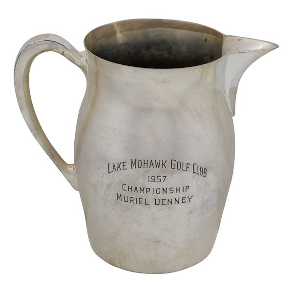 1957 Lake Mohawk Golf Club Championship Silver Trophy Pitcher Winner Muriel Denney
