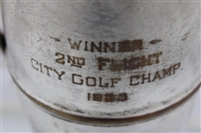 1933 2nd Flight City Championship Winner Trophy Pitcher
