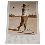 Gene Sarazen Signed Tournament Record Poster - Sarazen Collection JSA ALOA