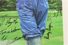 Sarazen, Player, Snead, Watson & 13 Masters Champs Signed Gene Sarazen Ambassador of Golf Poster - Sarazen Collection JSA ALOA