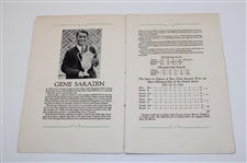 Champion Gene Sarazen's 1922 US Open Golfer's Victory Dinner Program/Menu - Rare
