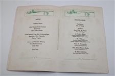 Champion Gene Sarazen's 1922 US Open Golfer's Victory Dinner Program/Menu - Rare