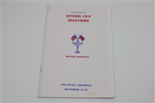 1963 Ryder Cup Golf Matches at East Lake Country Club Official Program & Media Guide