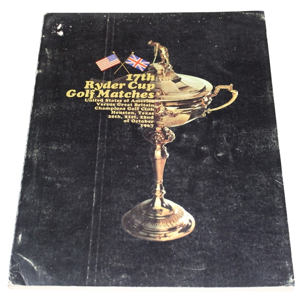 1967 Ryder Cup at Champions Golf Club Official Program - USA 23 1/2-8 1/2