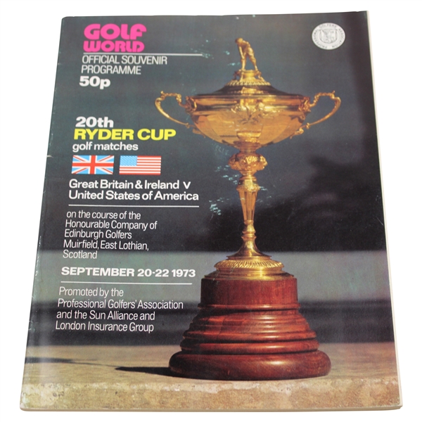 1973 Ryder Cup at Muirfield Golf Club Official Program - USA 19-13