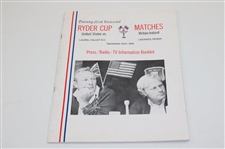 1975 Ryder Cup Matches Laurel Valley Golf Club Official Press/Radio/TV Info Program & Pairing Sheet