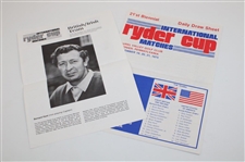 1975 Ryder Cup Matches Laurel Valley Golf Club Official Press/Radio/TV Info Program & Pairing Sheet