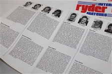 1975 Ryder Cup Matches Laurel Valley Golf Club Official Press/Radio/TV Info Program & Pairing Sheet