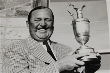 Press Photo Of Bobby Locke W/ 1957 Open Trophy