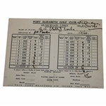 1944 Bobby Locke Signed Scorecard Shooting 65. Removed From Bobby Lockes Personal Scrapbook