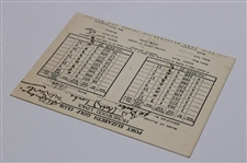 1944 Bobby Locke Signed Scorecard Shooting 65. Removed From Bobby Locke's Personal Scrapbook