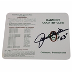 Johnny Miller Signed 1973 US Open Scorecard w/ His Filled in Scores on Inside JSA ALOA