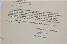 1966 Byron Nelson Letter To Charlie Yates Sent To Pat Ward-Thomas - Ryder Cup Captain Content
