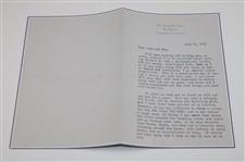 1962 Winnie Palmer To Jean And Pat Ward-Thomas Letter Just Weeks After Arnie 2nd British Open Championship