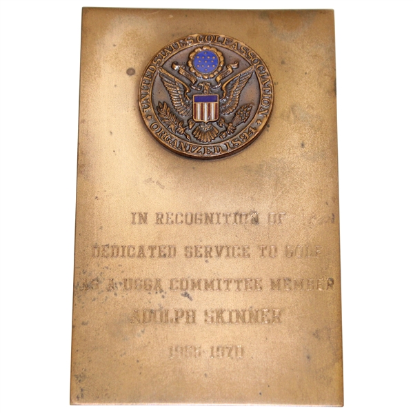 1970 USGA Bronze Placard & Medal "In Recognition" for Service
