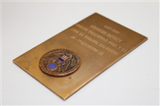 1970 USGA Bronze Placard & Medal In Recognition for Service