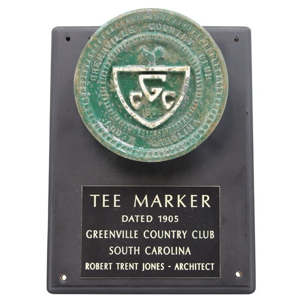 c1905-1920 Cast Iron Early Tee Marker from The Greenville CC in South Carolina