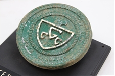 c1905-1920 Cast Iron Early Tee Marker from The Greenville CC in South Carolina