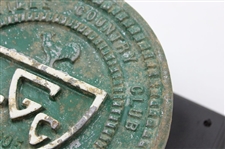 c1905-1920 Cast Iron Early Tee Marker from The Greenville CC in South Carolina