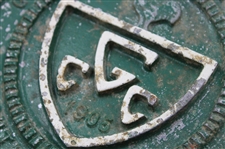 c1905-1920 Cast Iron Early Tee Marker from The Greenville CC in South Carolina