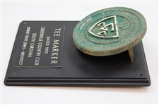 c1905-1920 Cast Iron Early Tee Marker from The Greenville CC in South Carolina
