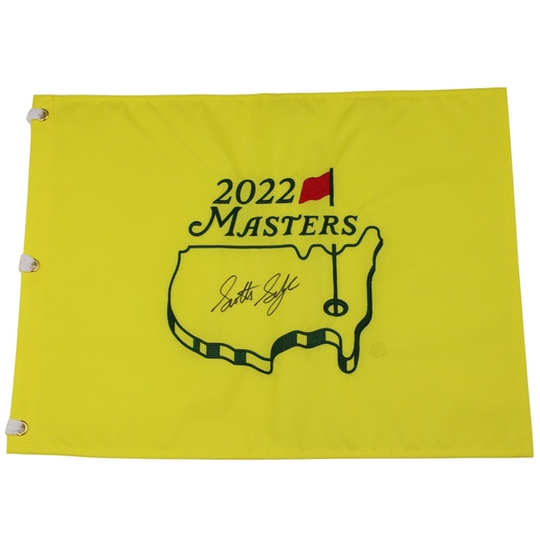 Scottie Scheffler Signed 2022 Masters Tournament Embroidered Flag JSA ALOA