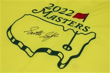 Scottie Scheffler Signed 2022 Masters Tournament Embroidered Flag JSA ALOA