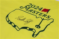 Scottie Scheffler Signed 2024 Masters Tournament Embroidered Flag JSA ALOA