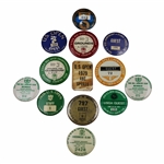 Thirteen (13) Various US Open Championship Badges - 1956, 1957, 1965, 1978, 1985 & more