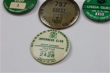 Thirteen (13) Various US Open Championship Badges - 1956, 1957, 1965, 1978, 1985 & more