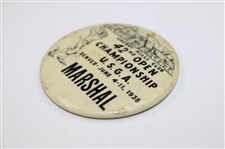 1938 US Open at Cherry Hills Marshall Badge #65 - Ralph Guldahl Winner