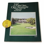 1973 US Open at Oakmont Official Program w/Guest Badge #641 - Johnny Miller Winner
