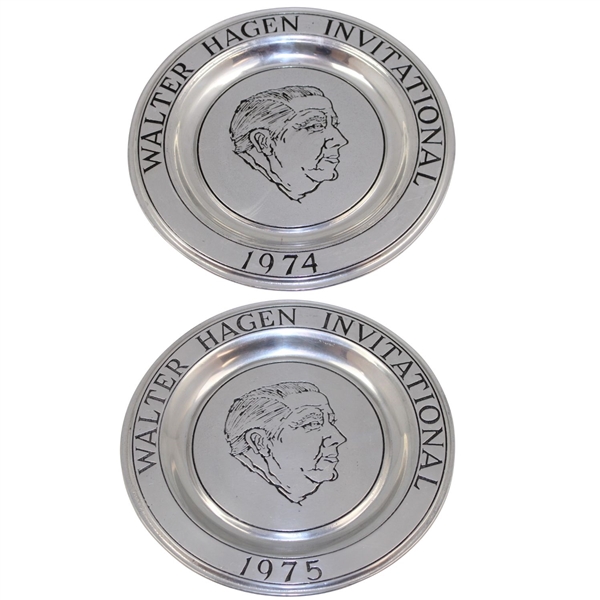 1974 & 1975 Walter Hagen Invitational Pewter Plates