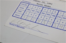 Mickelson, Floyd, Price, Pavin & (6) Others Signed 1993-94 World Series Of Golf & 1999 Vantage Championship Official Scorecards
