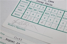 Mickelson, Floyd, Price, Pavin & (6) Others Signed 1993-94 World Series Of Golf & 1999 Vantage Championship Official Scorecards