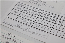 Mickelson, Floyd, Price, Pavin & (6) Others Signed 1993-94 World Series Of Golf & 1999 Vantage Championship Official Scorecards