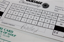 Mickelson, Floyd, Price, Pavin & (6) Others Signed 1993-94 World Series Of Golf & 1999 Vantage Championship Official Scorecards