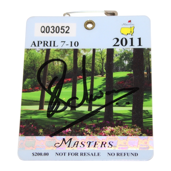 Charl Schwartzel Signed 2011 Masters Tournament SERIES Badge #Q03052 JSA ALOA
