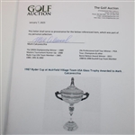 1987 Ryder Cup at Muirfield Village Team USA Crystal Trophy Awarded to Mark Calcavecchia