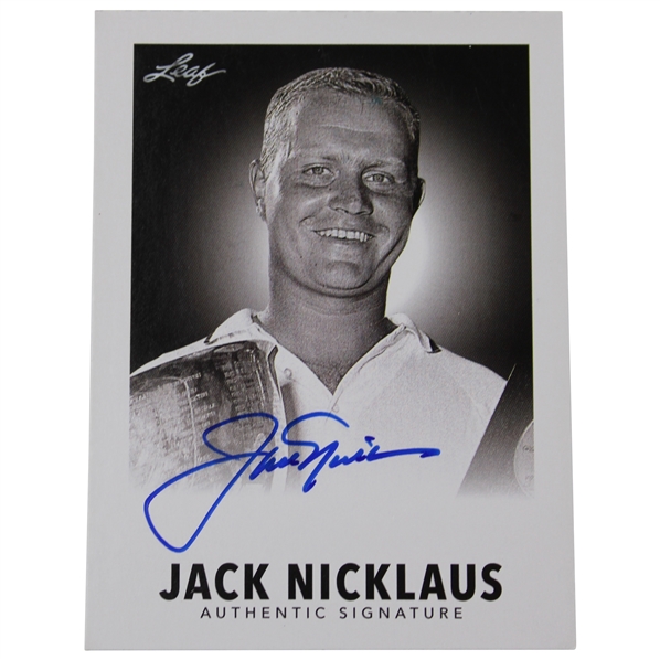 Jack Nicklaus Signed  1960 Leaf Signatures Nicklaus Authentic Signature Golf Card - 2013 JSA ALOA
