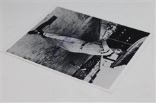 Ted Williams Signed Black & White Post Swing Photo JSA ALOA