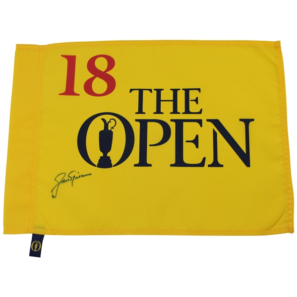 Jack Nicklaus Signed Undated The Open Championship 18th Hole Flag JSA ALOA