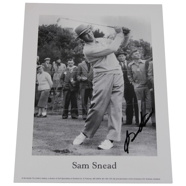 Sam Snead Signed The Duffers Gallery Post-Swing Black & White Ad Photo JSA ALOA